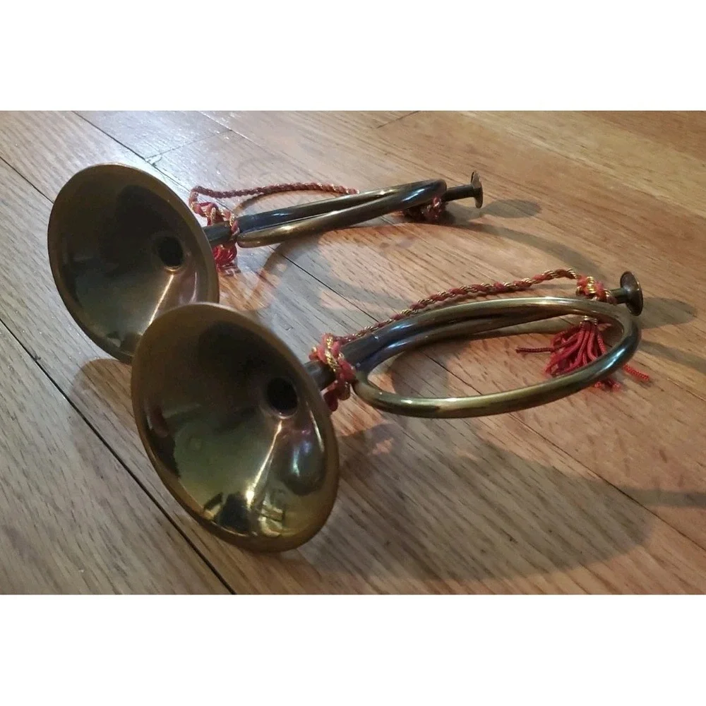 Vintage Brass French Horn Christmas Holiday Ornaments 8